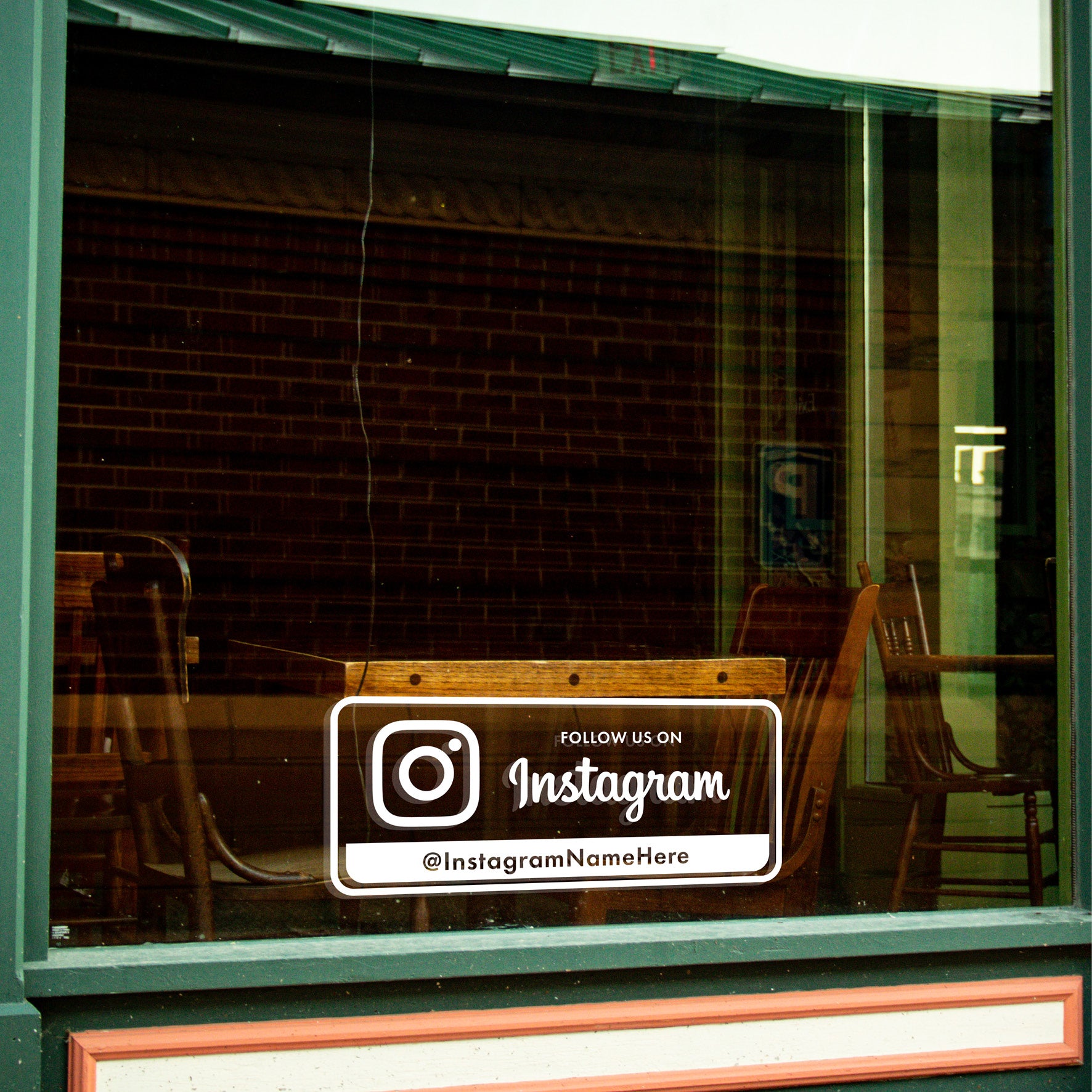 Custom Instagram Handle Window Decal – ‘Follow Us on Instagram’ Vinyl Sticker for Shops, Salons & Small Businesses