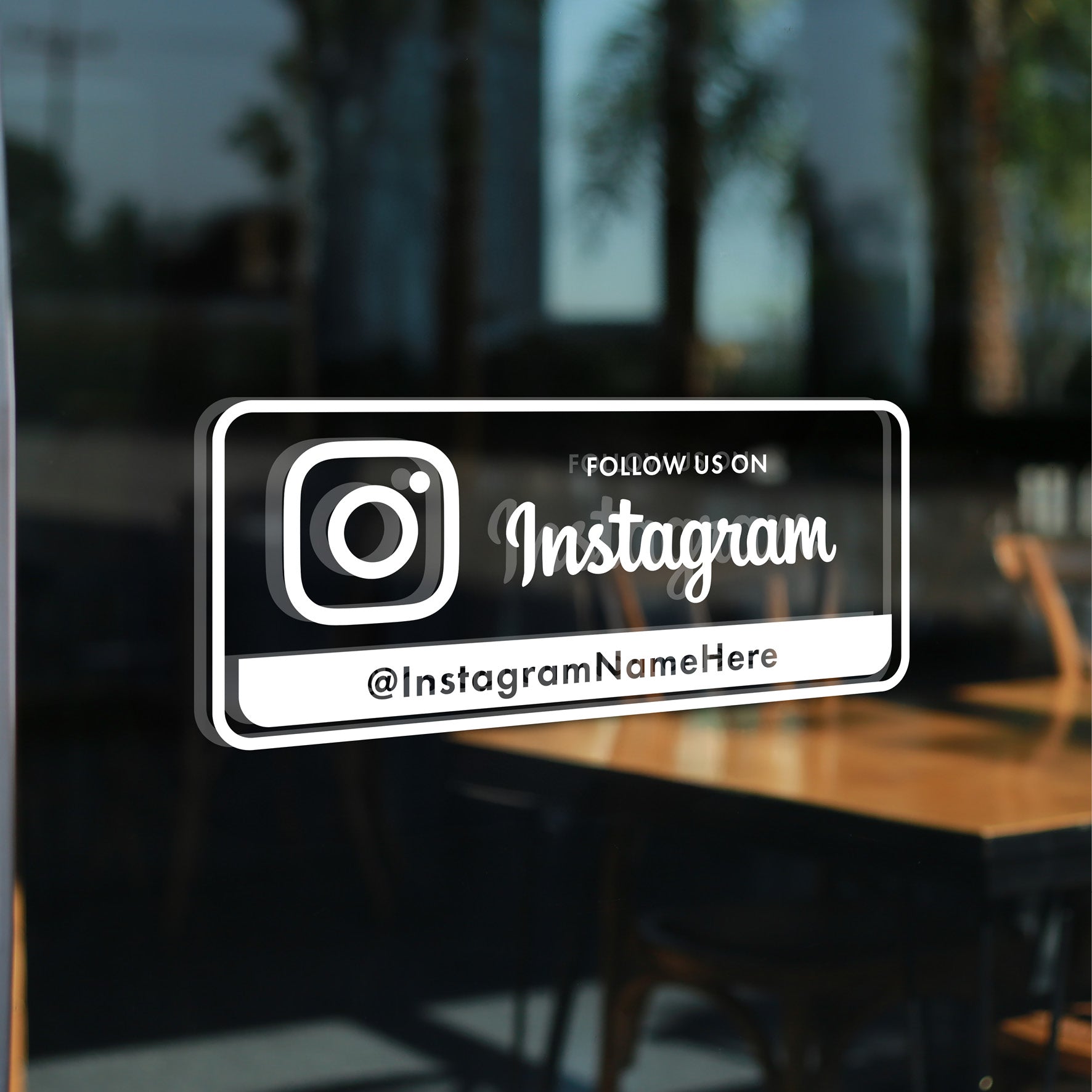 Custom Instagram Handle Window Decal – ‘Follow Us on Instagram’ Vinyl Sticker for Shops, Salons & Small Businesses