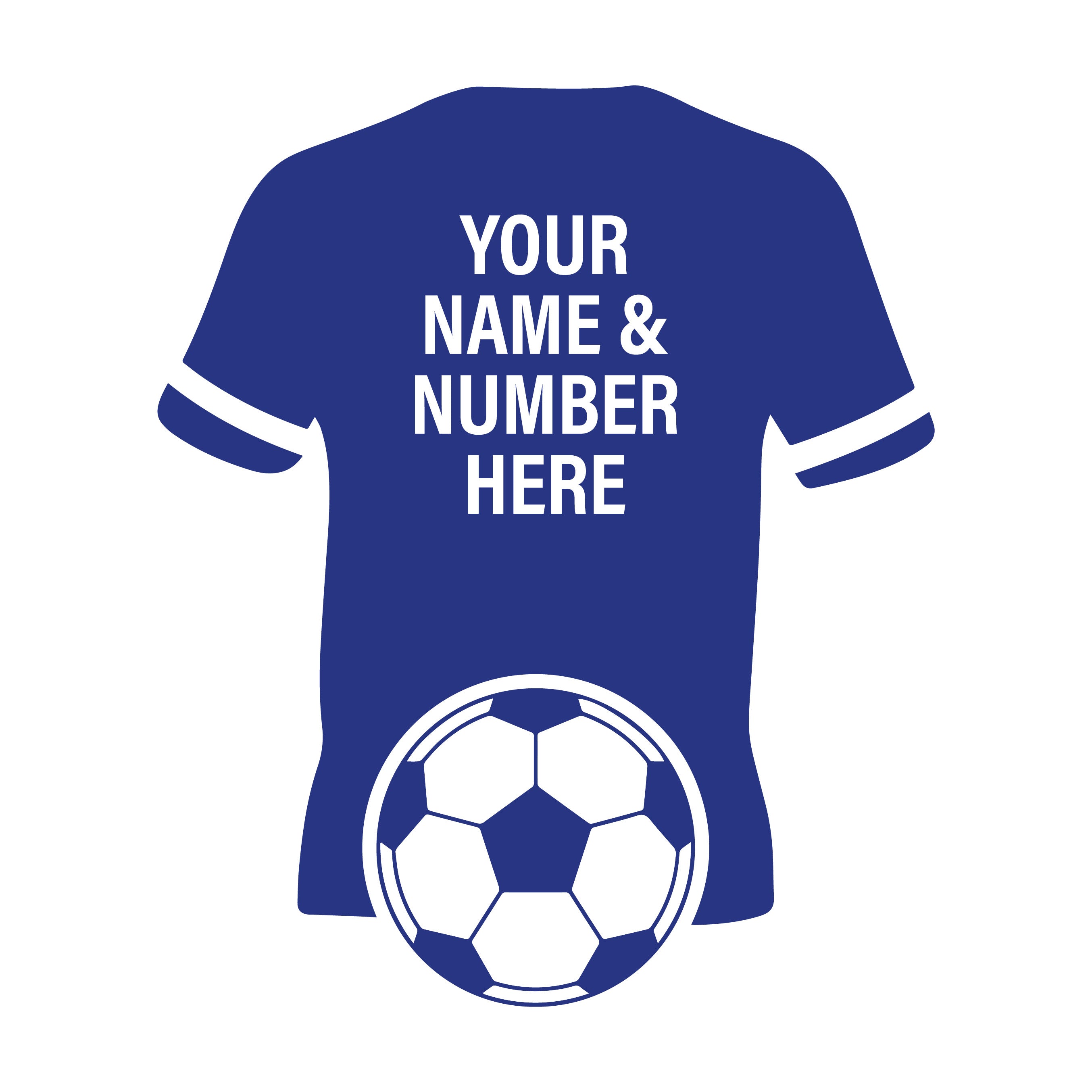 Personalised Football Shirt Wall Decal – Custom Name & Number Soccer Wall Sticker for Kids Bedroom or Sports Room