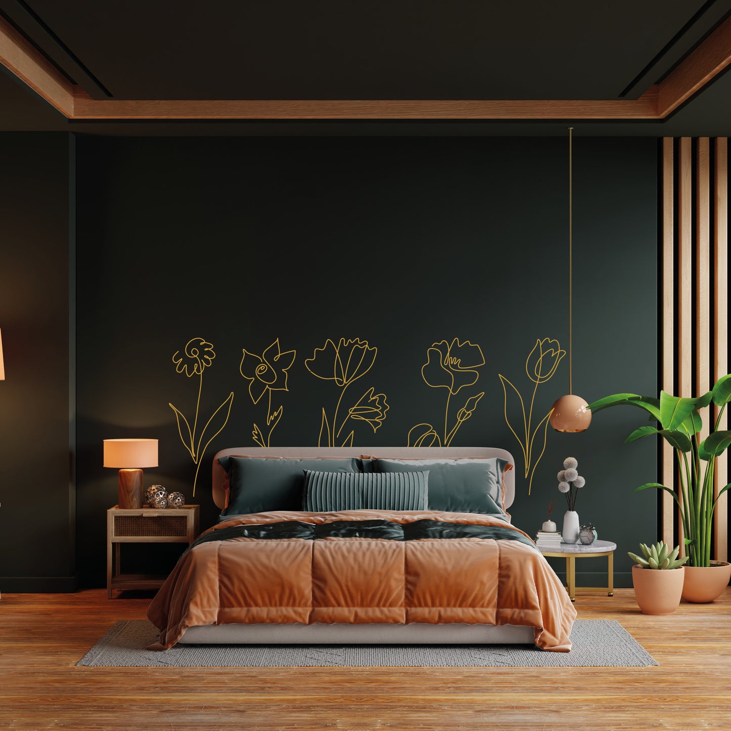 Oversized Flower Wall Decal Sticker Pack – 5 Large Vinyl Floral Designs for Home, Office & Event Decor (45x110cm Each)