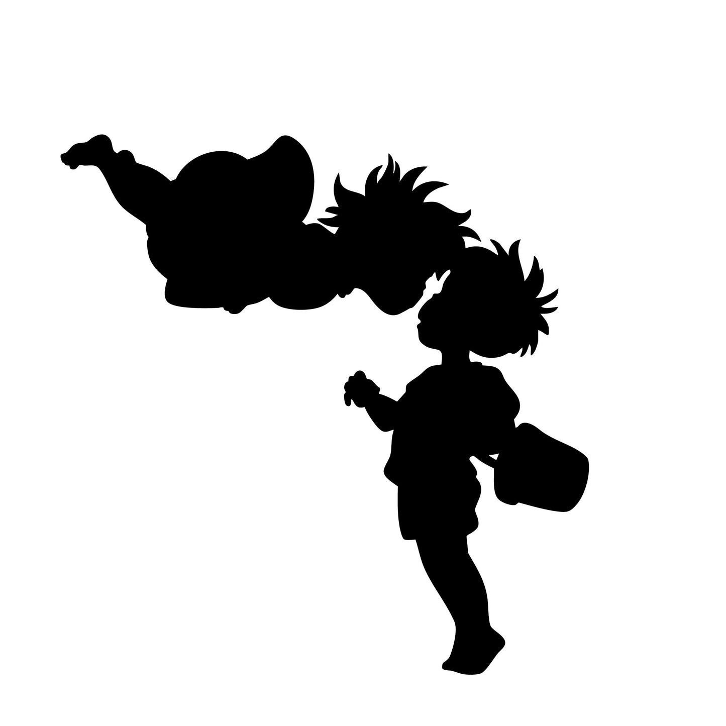 Ponyo and Sosuke Vinyl Decal โ Cute Studio Ghibli Sticker with Floating Ponyo Above Sosuke