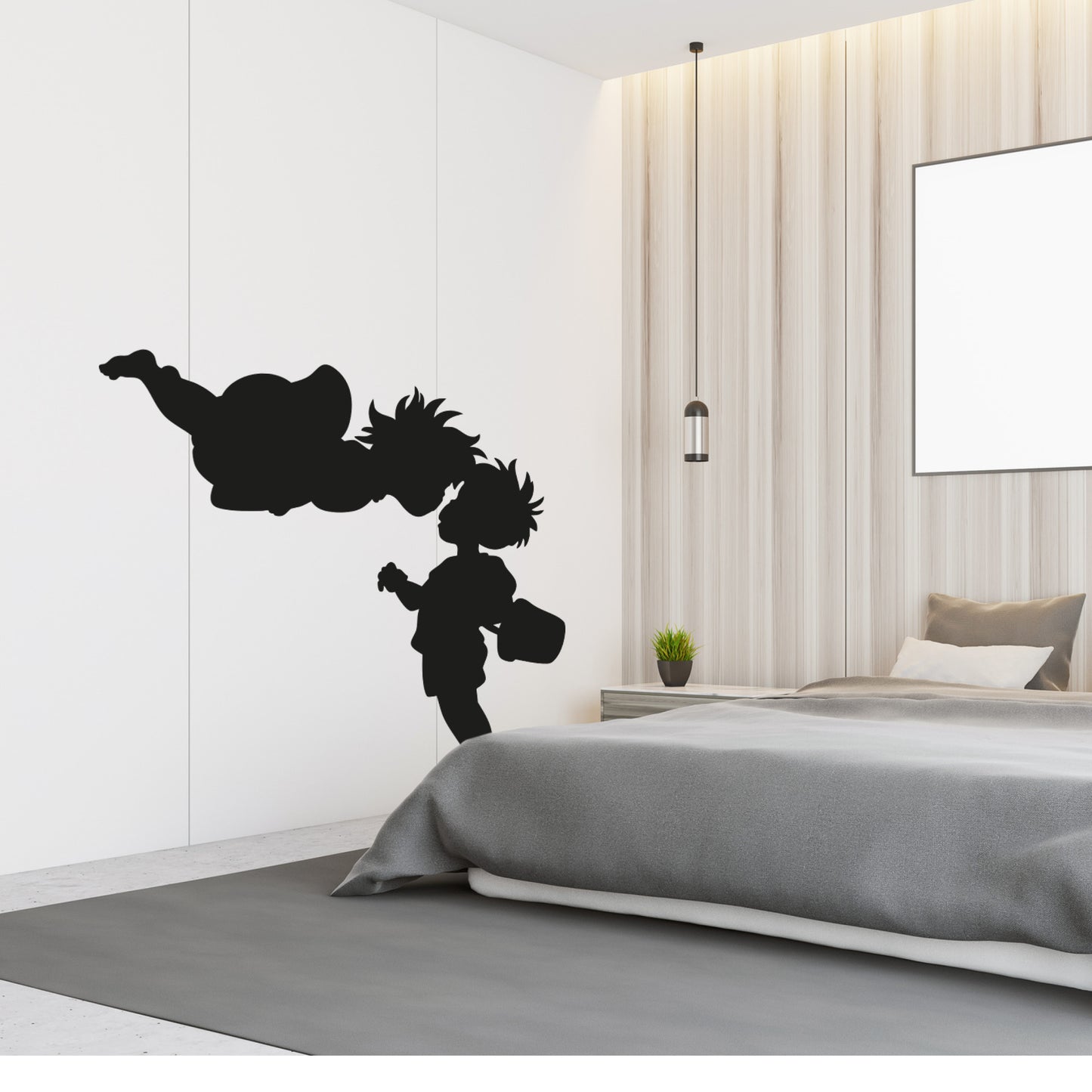 Ponyo and Sosuke Vinyl Decal โ Cute Studio Ghibli Sticker with Floating Ponyo Above Sosuke
