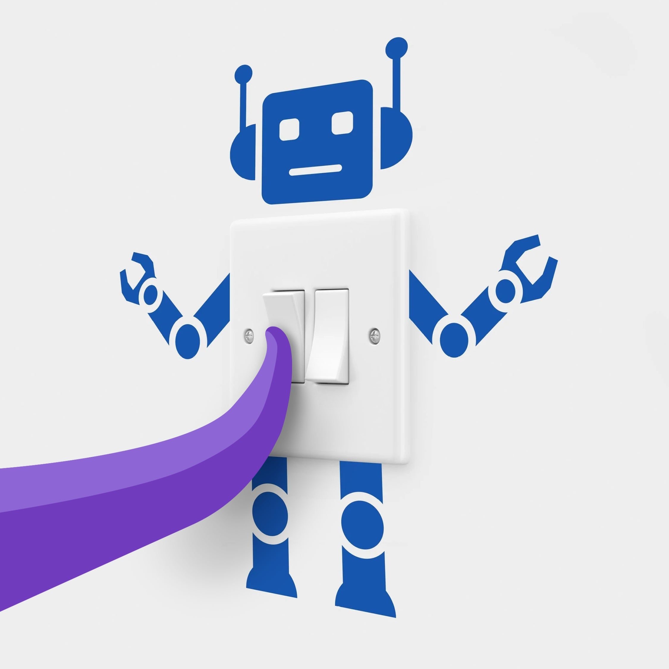 Kids robot lightswitch decal sticker for bedroom wall