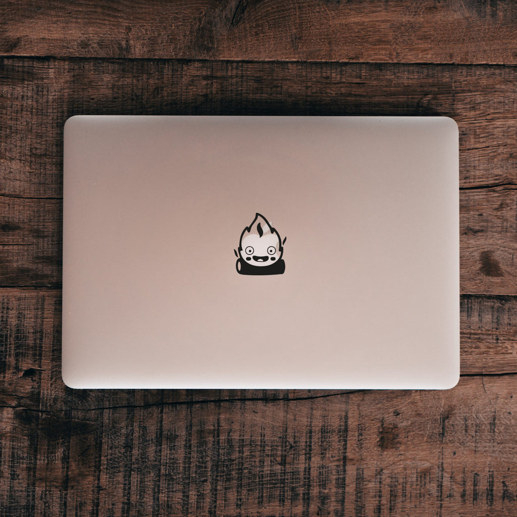 Howels Moving Castle – Calcifer Fire Decal – Smiling laptop decal
