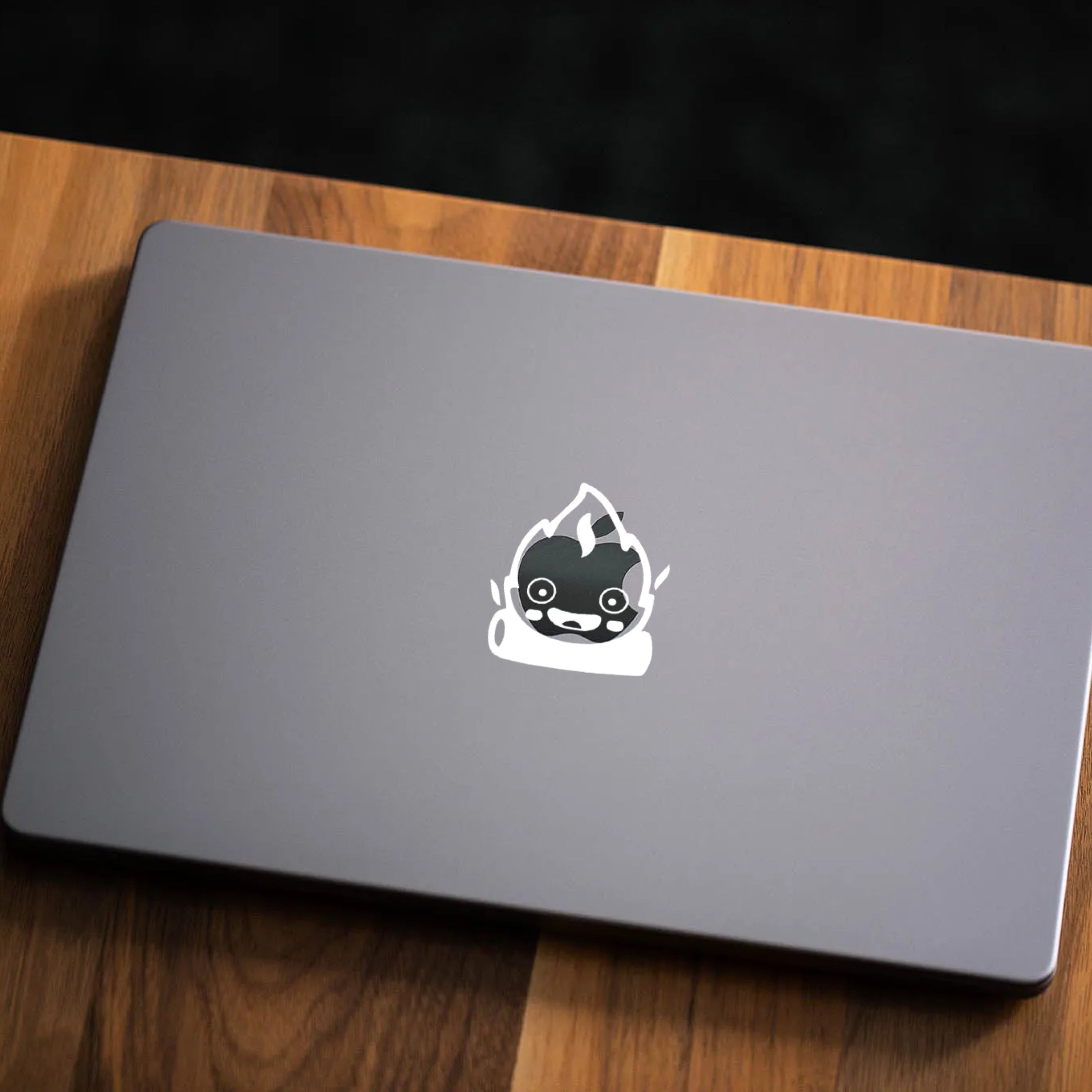 Howels Moving Castle – Calcifer Fire Decal – Smiling laptop decal