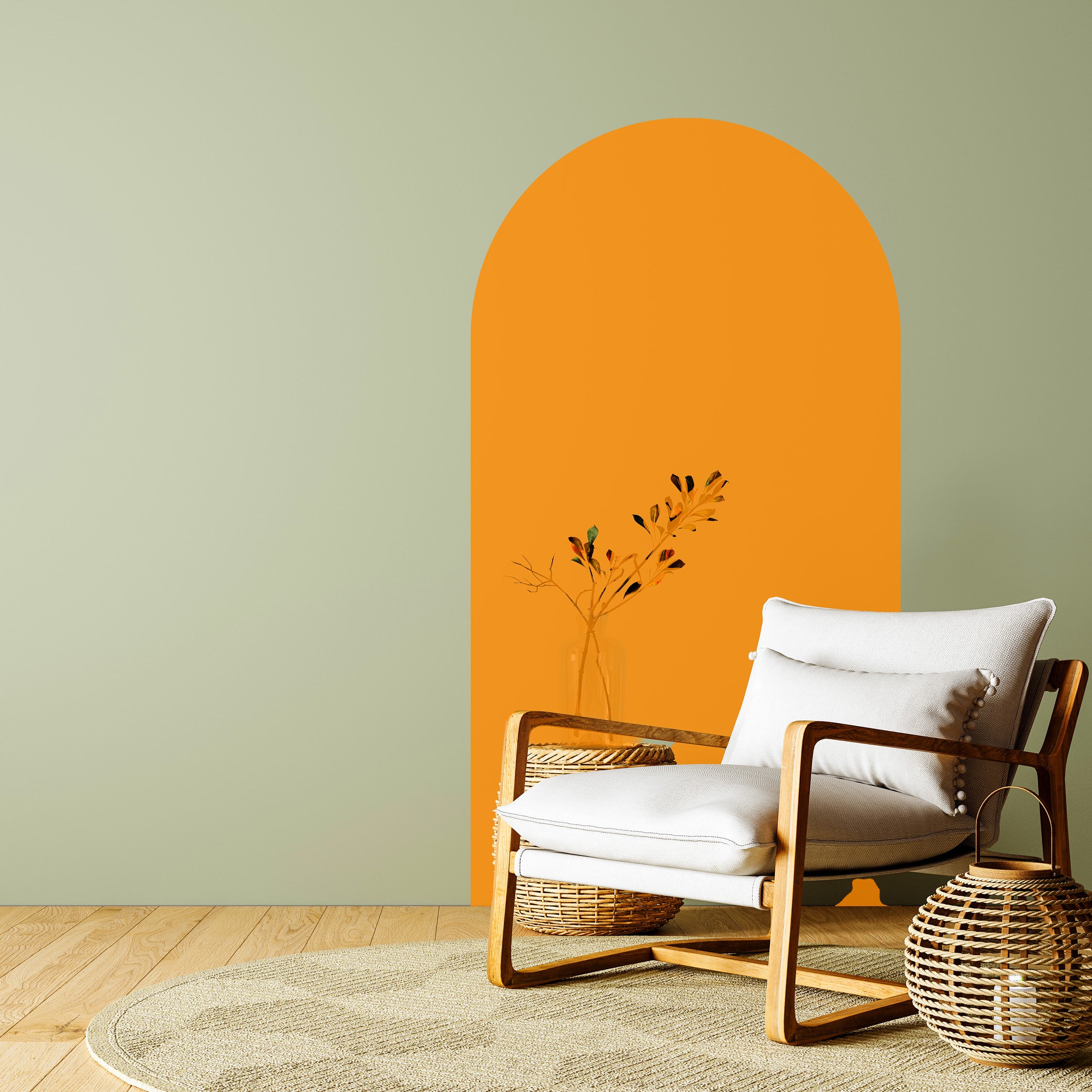 Single Arch Vinyl Wall Decal – Modern Removable Mural Sticker for Zoning & Wall Transformations