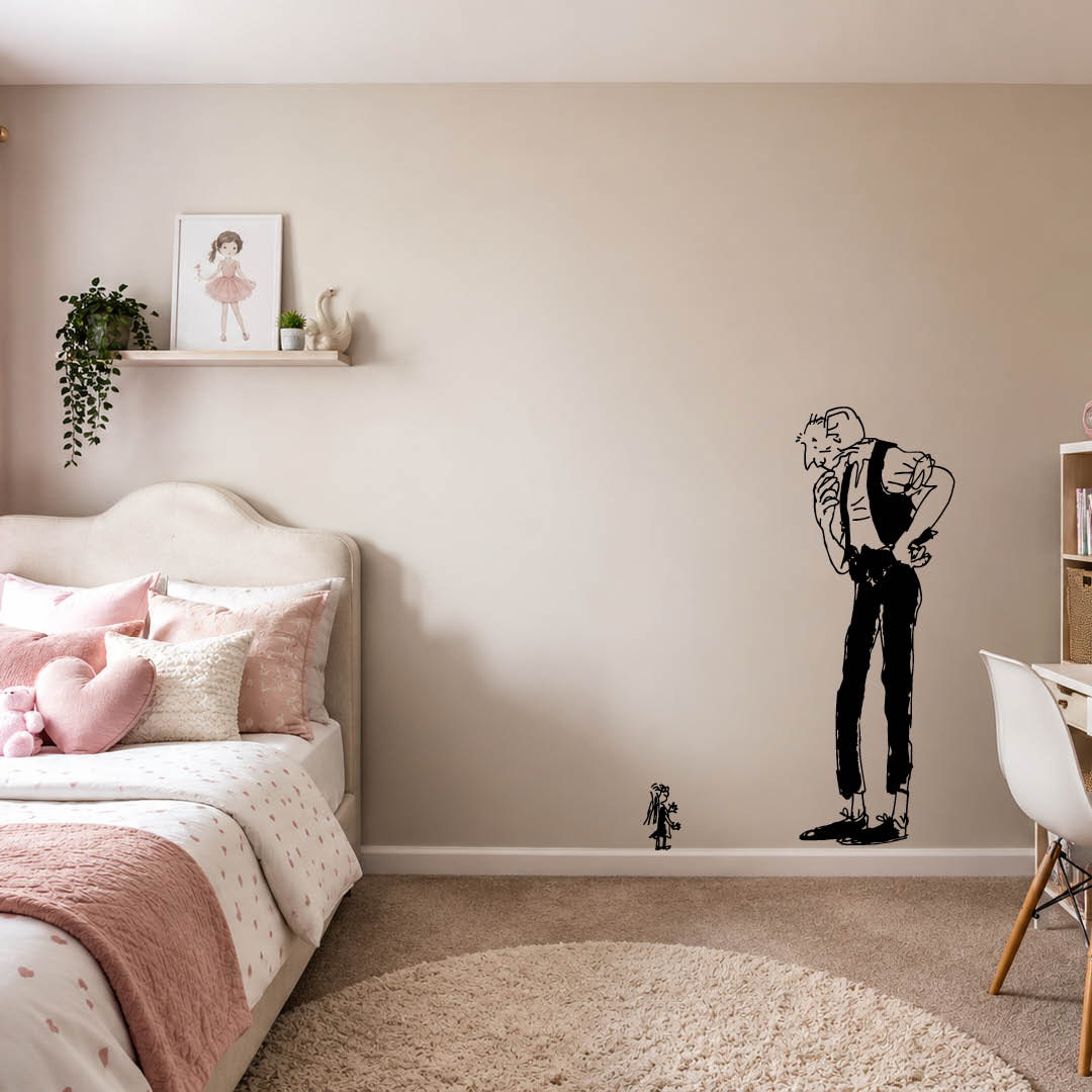 The BFG & Sophie Wall Decal – Official Quentin Blake Roald Dahl Vinyl Sticker