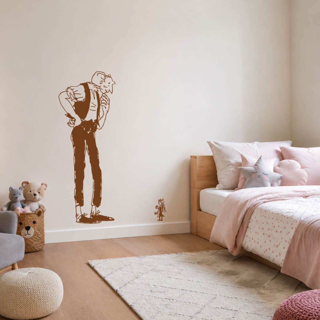 The BFG & Sophie Wall Decal – Official Quentin Blake Roald Dahl Vinyl Sticker