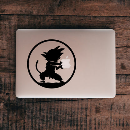 Baby Goku Vinyl Decal – Dragon Ball Z Monkey Form Power Stance Circle Sticker for Cars & Laptops