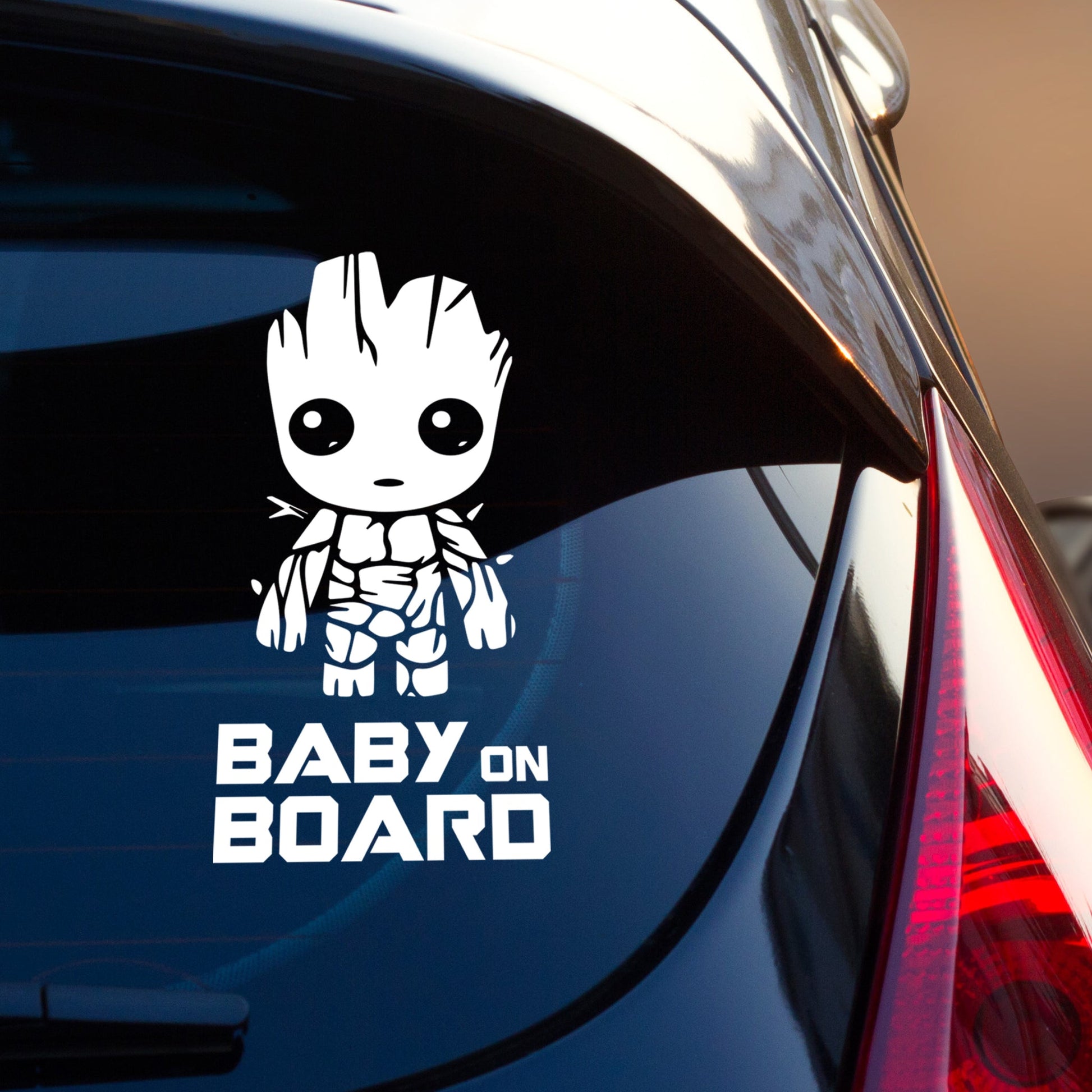 Baby Groot on Board - Vehicle Decal Sticker - Angle 2