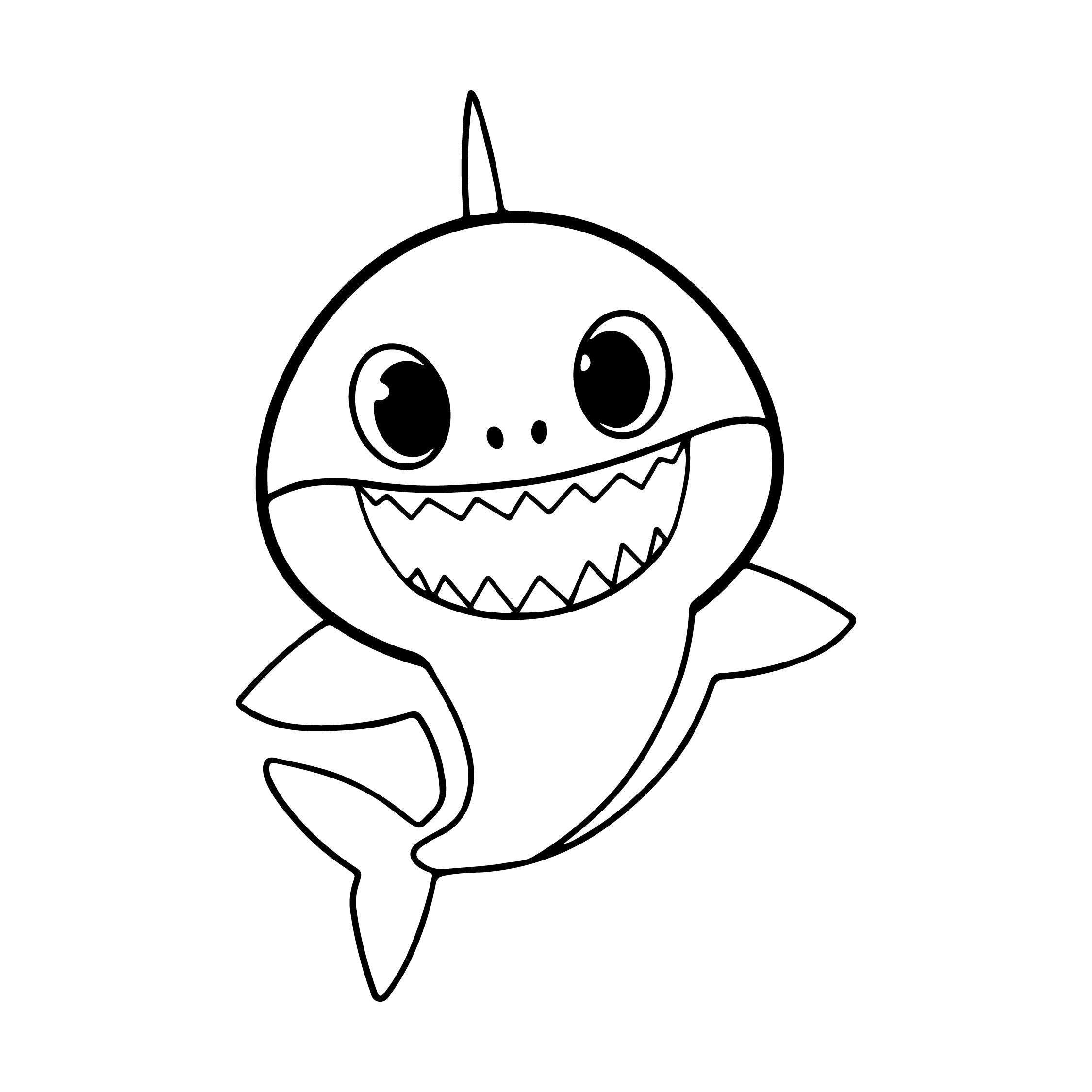 Baby Shark Large Vinyl Wall Decal – Fun Children’s Wall Sticker