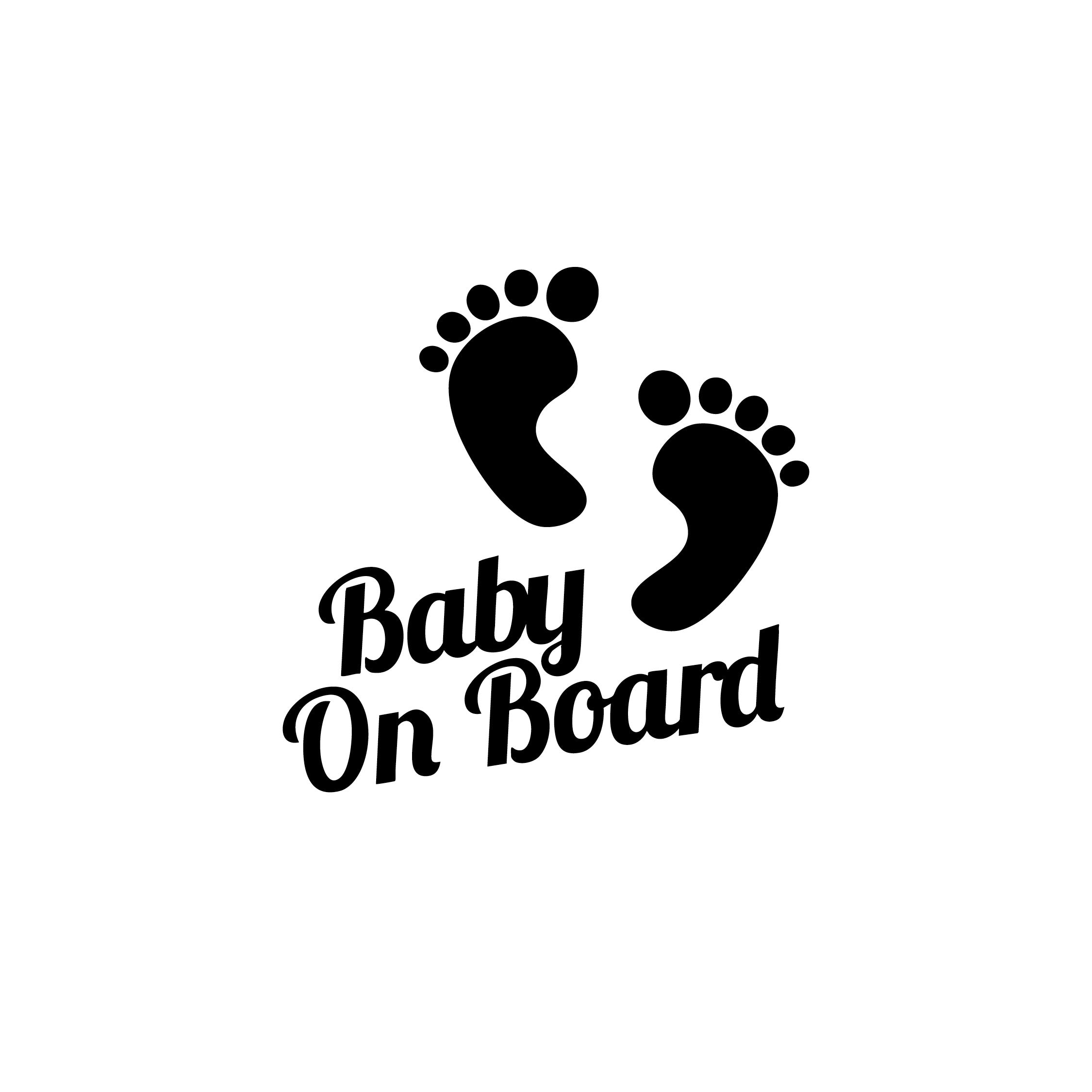 Baby on Board Decal with Kids Feet - Safety sticker for cars