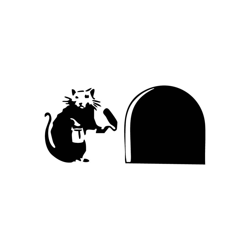 Banksy Rat Wall Decal – Street Art Inspired Vinyl Sticker for Doorways & Walls