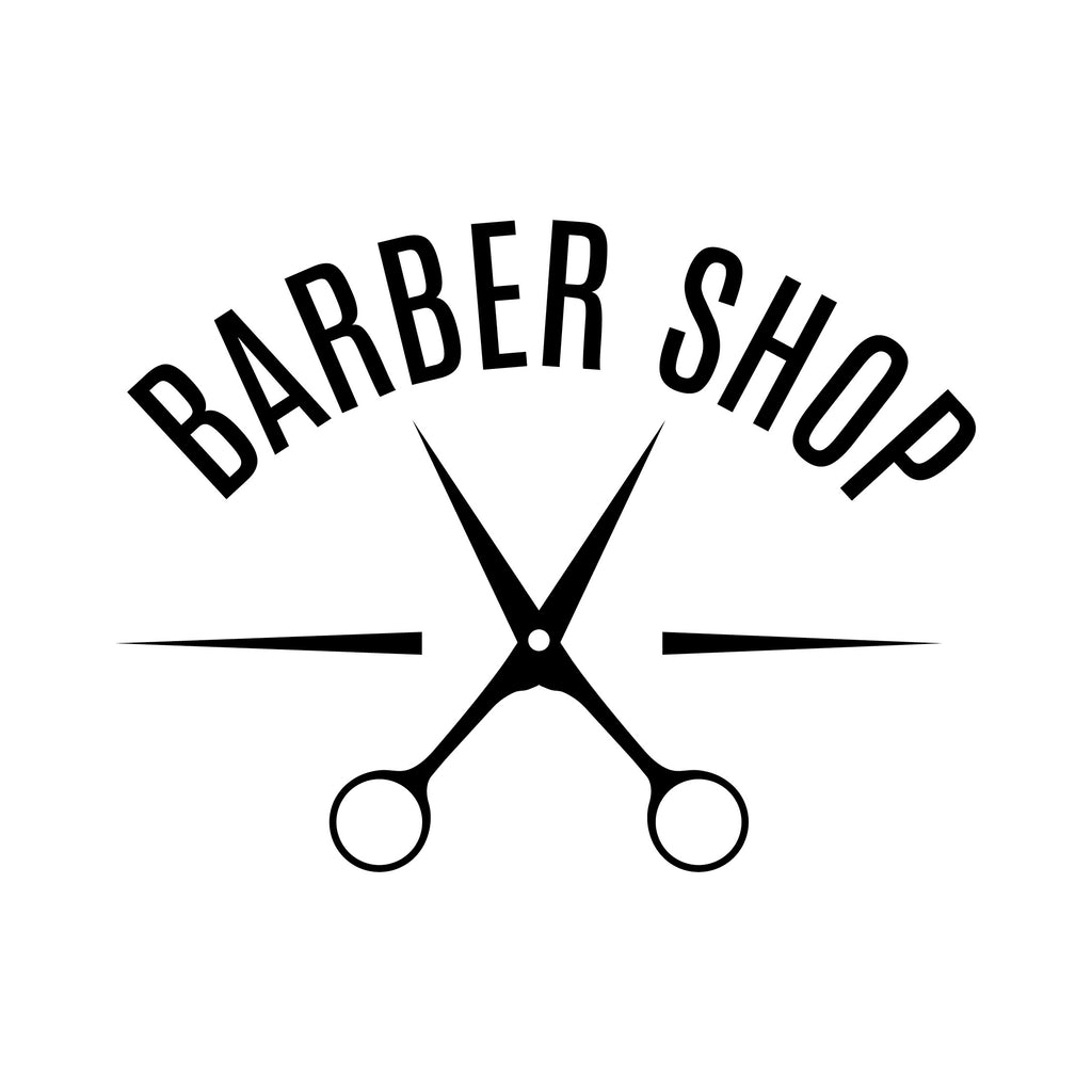 Barbershop Window Decal with Scissors - shopfront design sticker