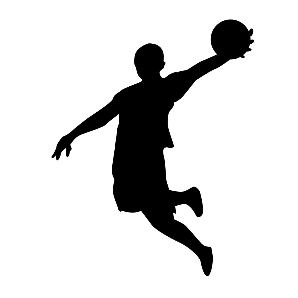 Basketball Man dunking basketball Jordan vinyl sticker decal for kids room above desk design