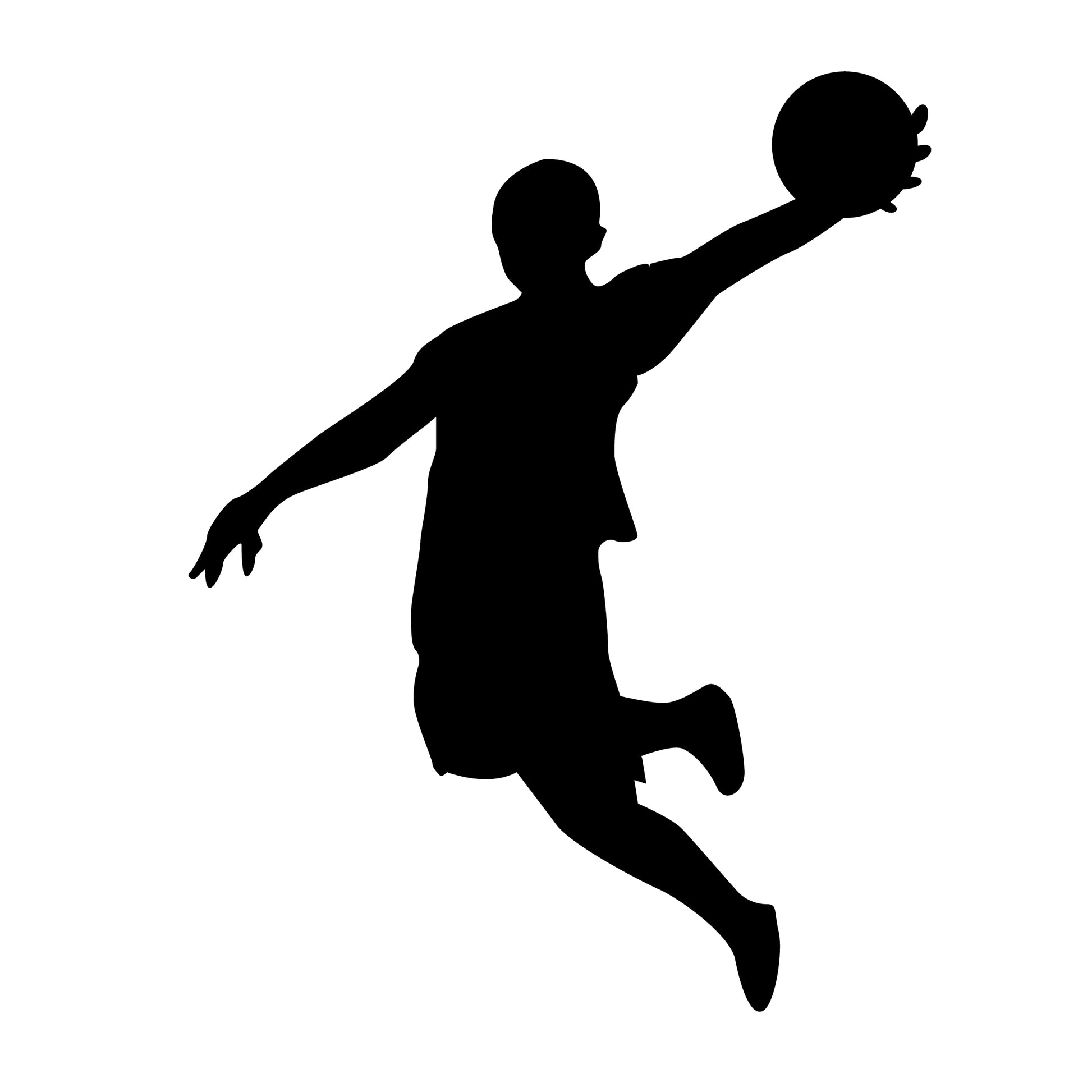 Basketball Man dunking basketball Jordan vinyl sticker decal for kids room above desk design