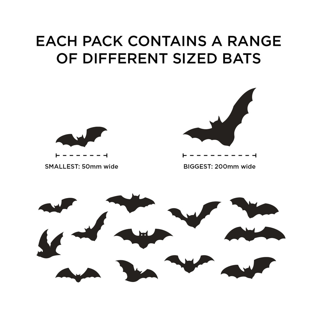 Halloween Bat Wall Decals – Spooky Vinyl Bat Stickers | Spooky sticker pack