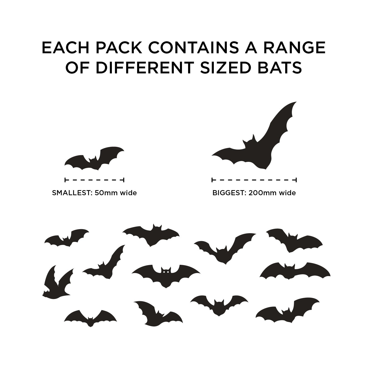 Halloween Bat Wall Decals – Spooky Vinyl Bat Stickers | Spooky sticker pack