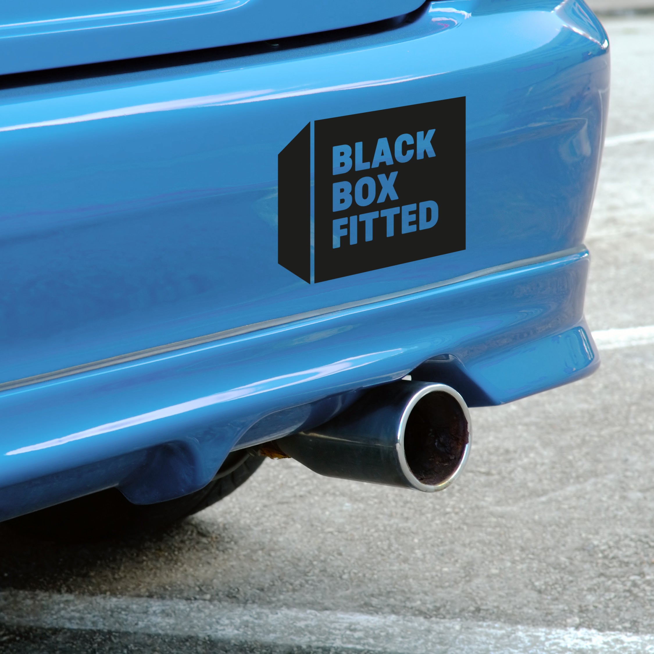 Black Box Car Decal – Bold Box Silhouette Vinyl Sticker for Cars & Vans