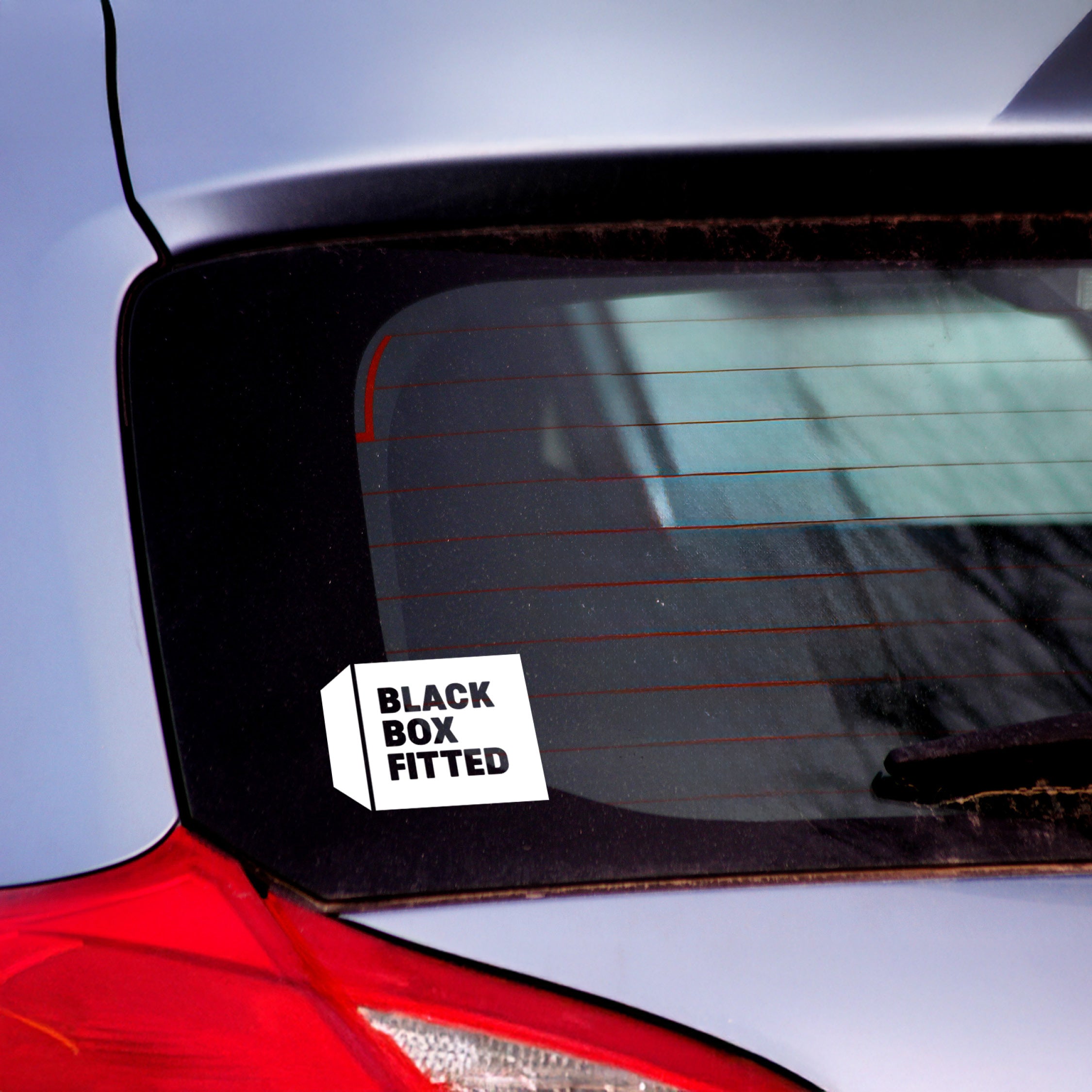 Black Box Car Decal – Bold Box Silhouette Vinyl Sticker for Cars & Vans
