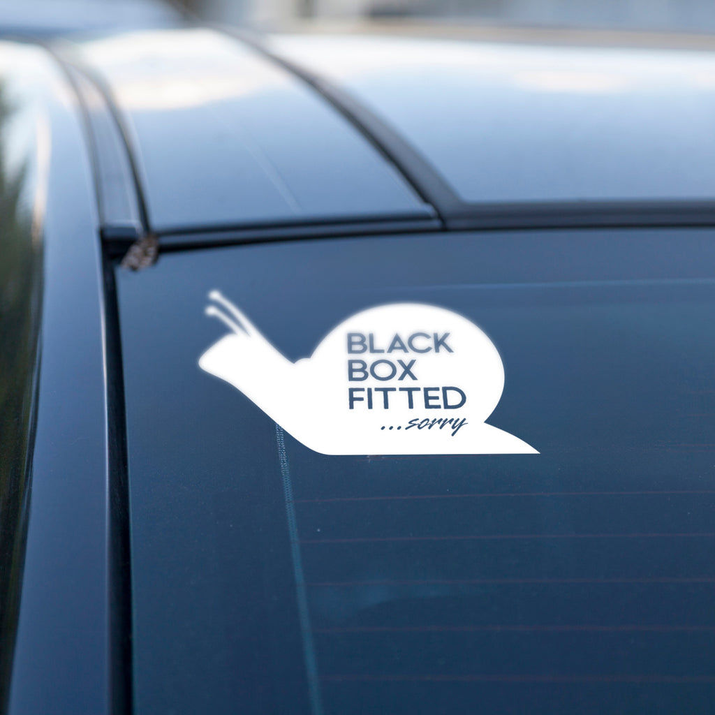 Black Box Car Decal – Funny Snail Shape Vinyl Sticker | Slow Car Humour, JDM Style
