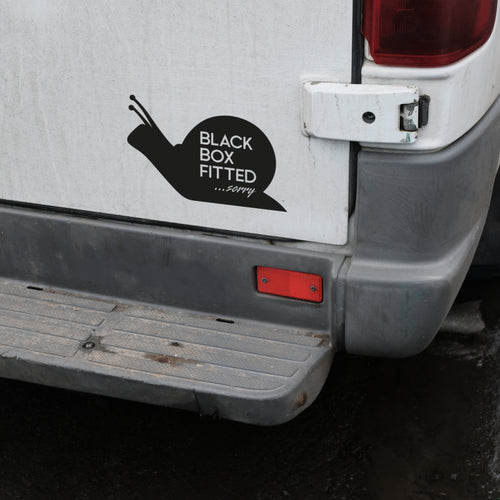Black Box Car Decal – Funny Snail Shape Vinyl Sticker | Slow Car Humour, JDM Style