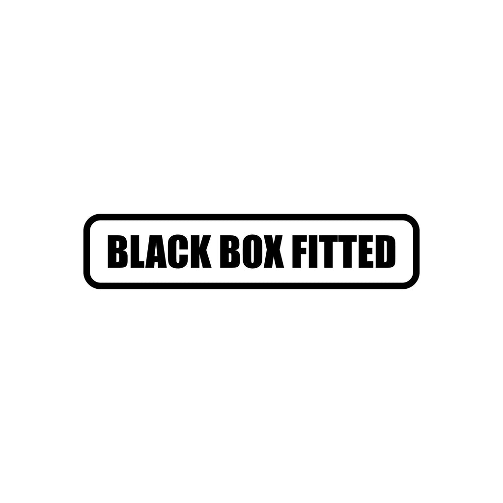 Black Box Car Decal – Rounded Outline Vinyl Sticker | Bold Text Design