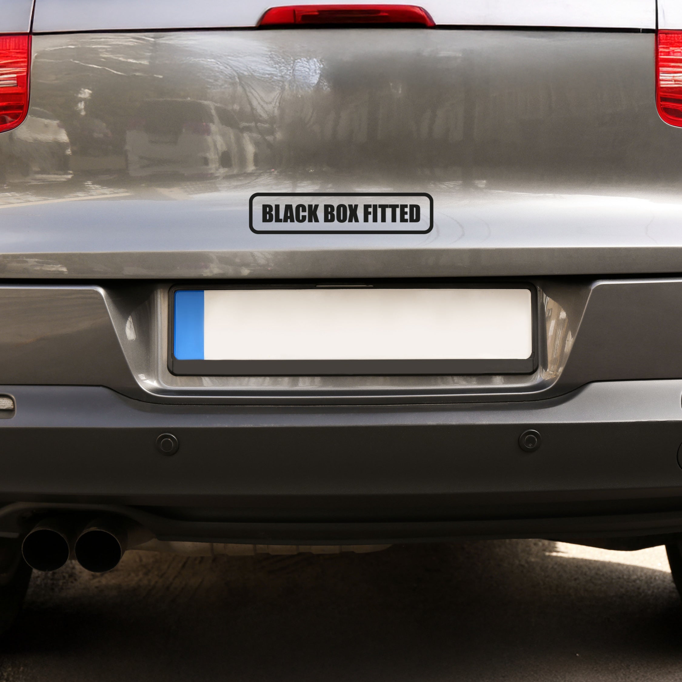 Black Box Car Decal – Rounded Outline Vinyl Sticker | Bold Text Design