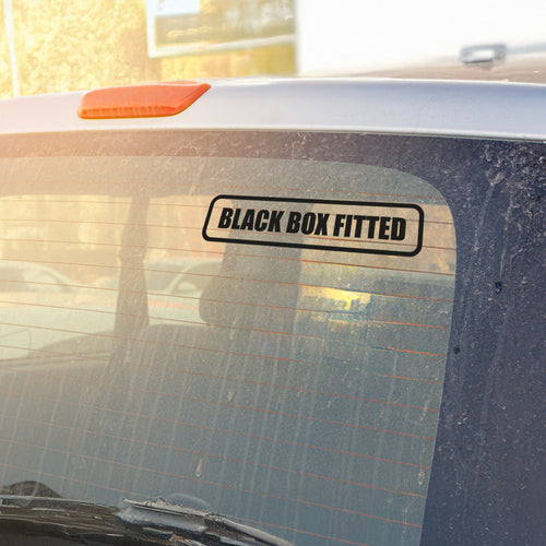 Black Box Car Decal – Rounded Outline Vinyl Sticker | Bold Text Design
