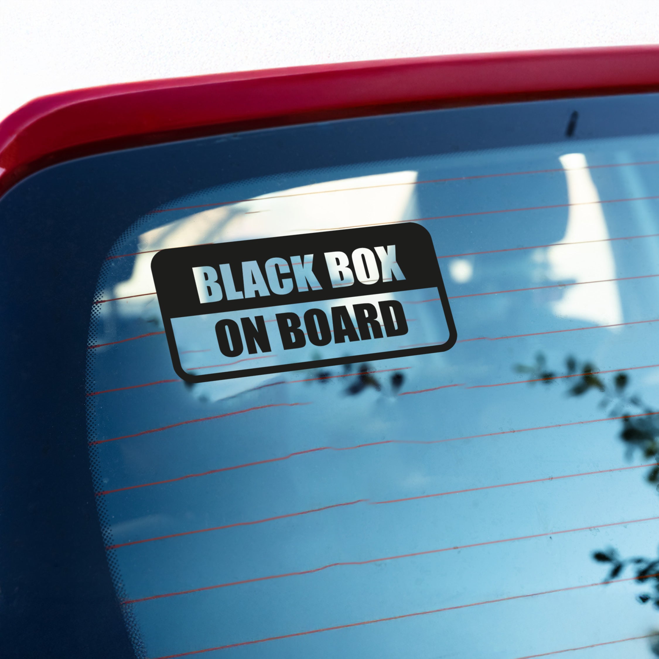 Black Box Car Decal – Stacked Text Rounded Box Vinyl Sticker | Bold Automotive Design