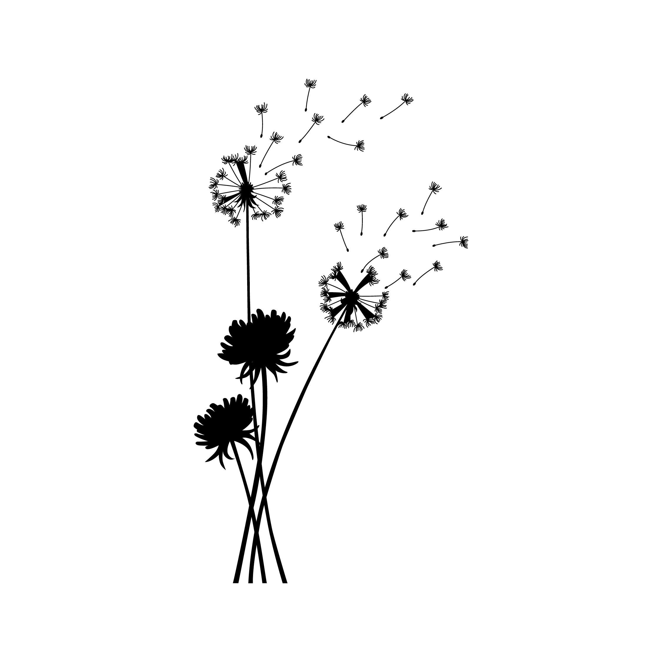 Blowing Dandelion Wall Decal Sticker – Elegant Vinyl Mural with Flying Seeds for Bedrooms, Living Rooms & Hallways