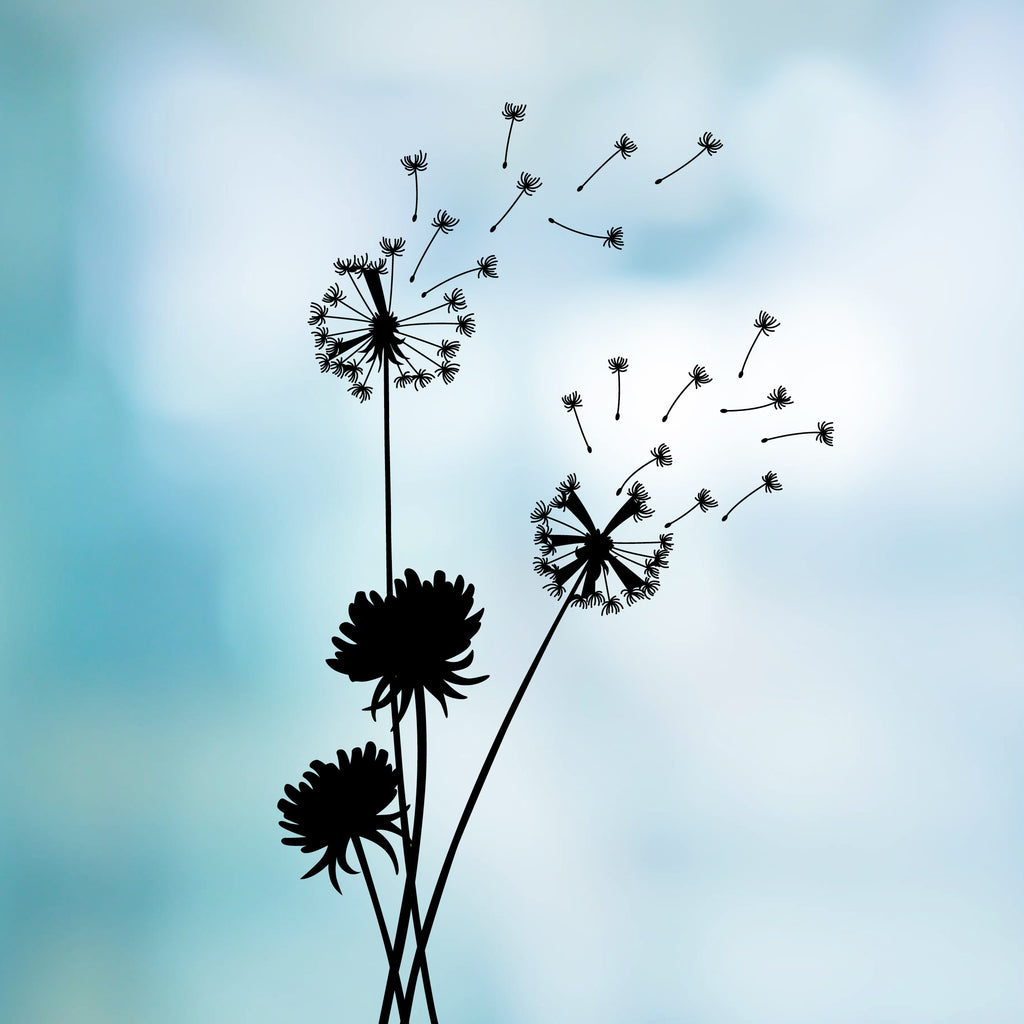Blowing Dandelion Wall Decal Sticker – Elegant Vinyl Mural with Flying Seeds for Bedrooms, Living Rooms & Hallways