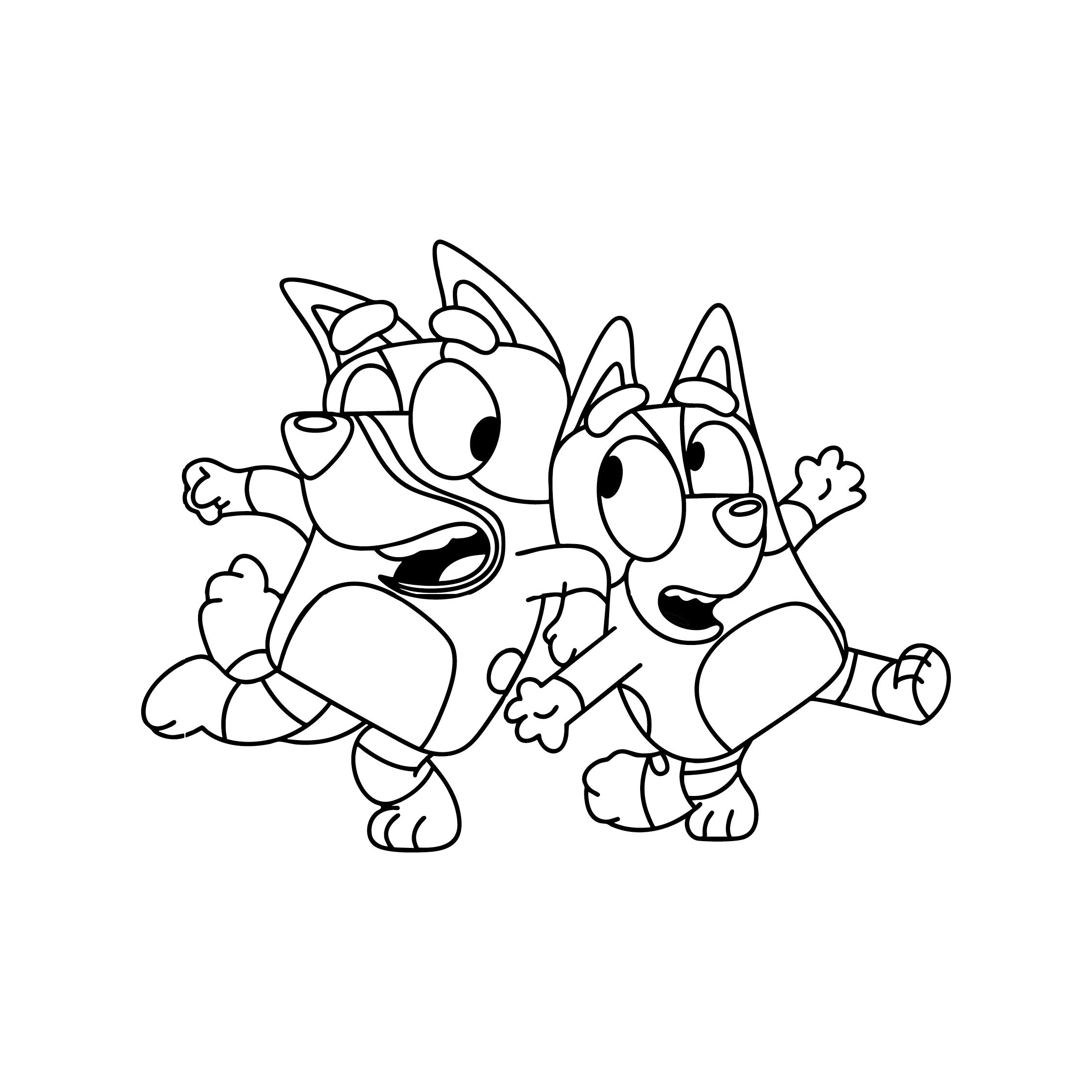 Bluey & Dad Dancing Wall Decal – Fun childrens wall decal