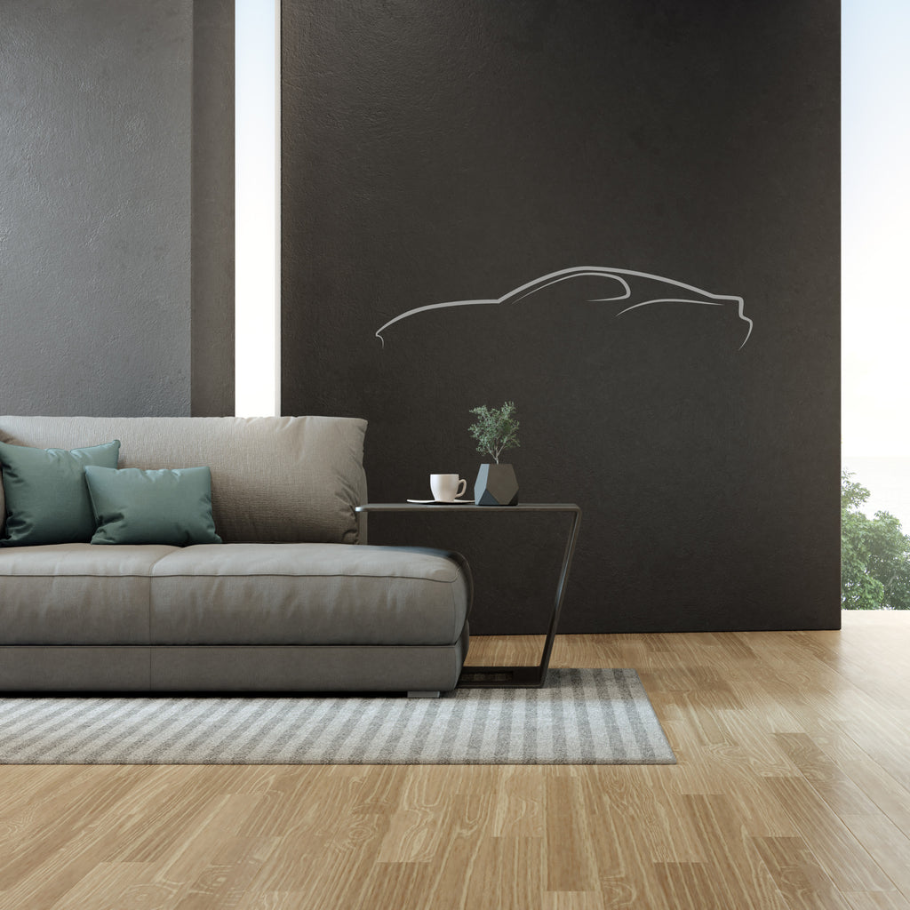 Sports Car Silhouette Decal Sticker – Sleek Automotive Outline for Car Lovers, Garages, Bedrooms & More