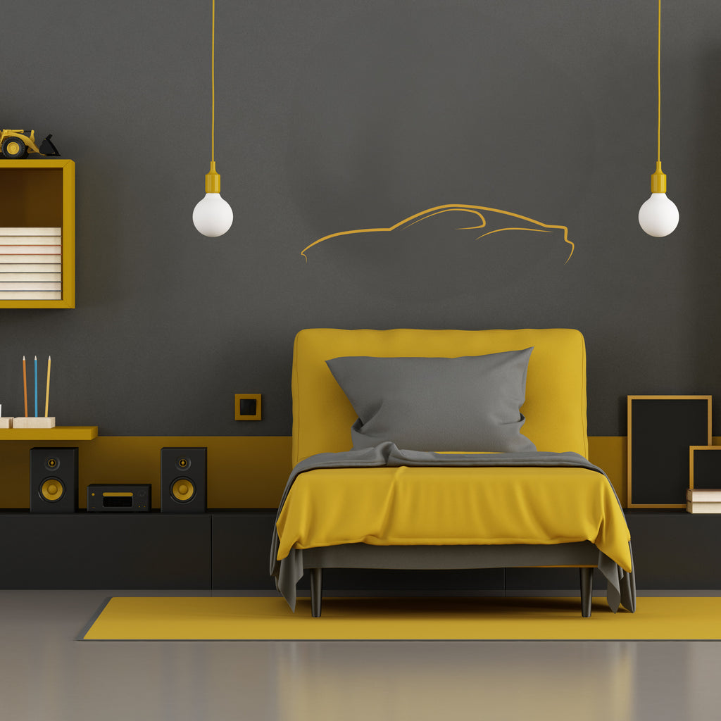 Sports Car Silhouette Decal Sticker – Sleek Automotive Outline for Car Lovers, Garages, Bedrooms & More