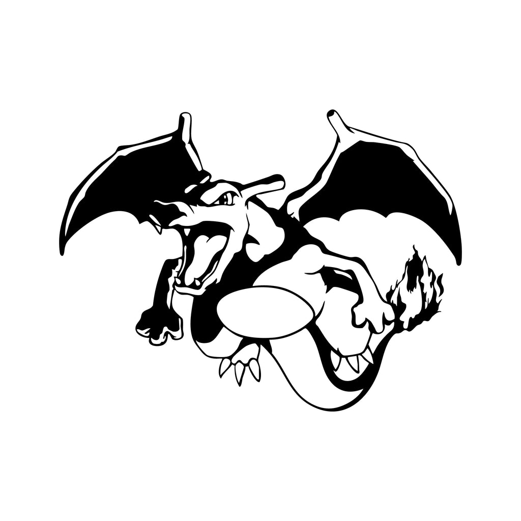 Charizard Flying Pokémon Vinyl Decal – Fire Dragon Sticker for Walls, Laptops & Cars