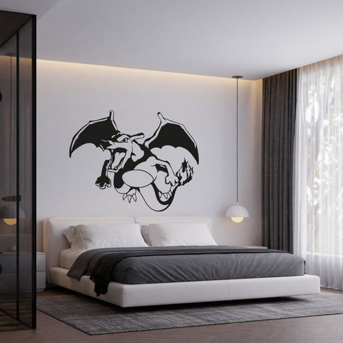 Charizard Flying Pokémon Vinyl Decal – Fire Dragon Sticker for Walls, Laptops & Cars
