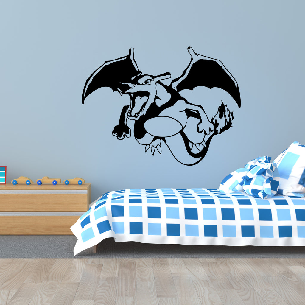 Charizard Flying Pokémon Vinyl Decal – Fire Dragon Sticker for Walls, Laptops & Cars