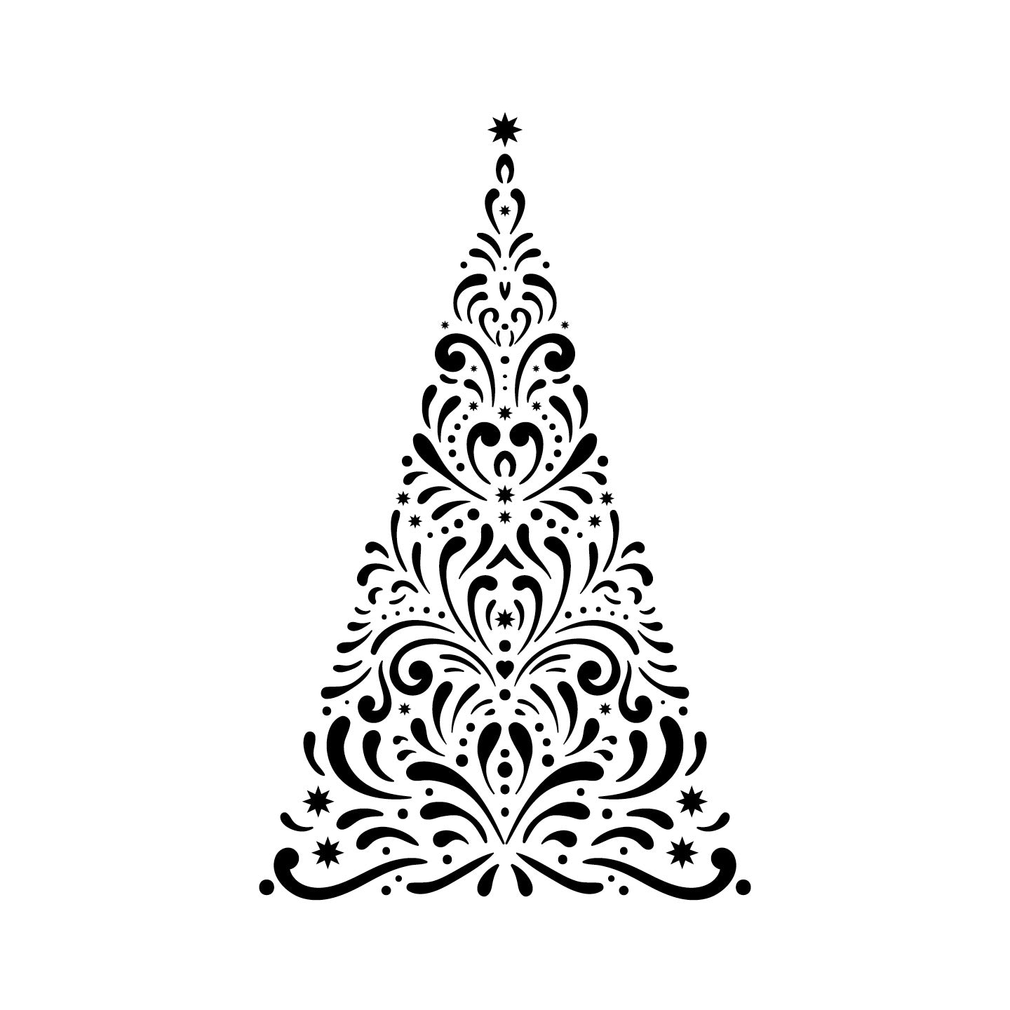 Large Detailed Christmas Tree Wall Decal – Removable Vinyl Holiday Wall Sticker for Home Décor