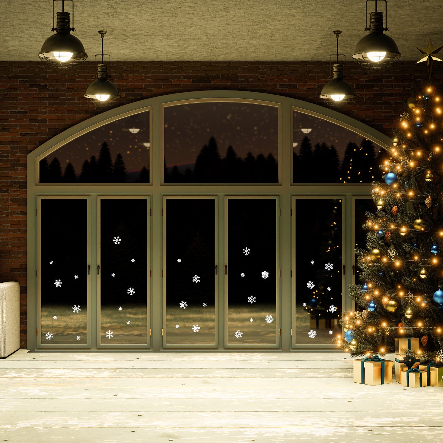 Snowflake Wall Decal Multipack – 24 Removable Vinyl Snowflakes for Holiday & Winter Décor