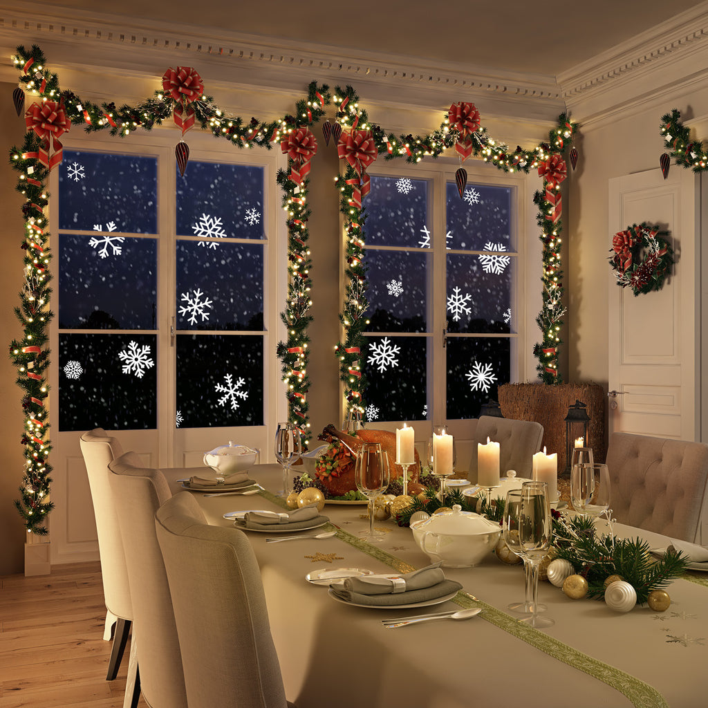 Snowflake Wall Decal Multipack – 24 Removable Vinyl Snowflakes for Holiday & Winter Décor