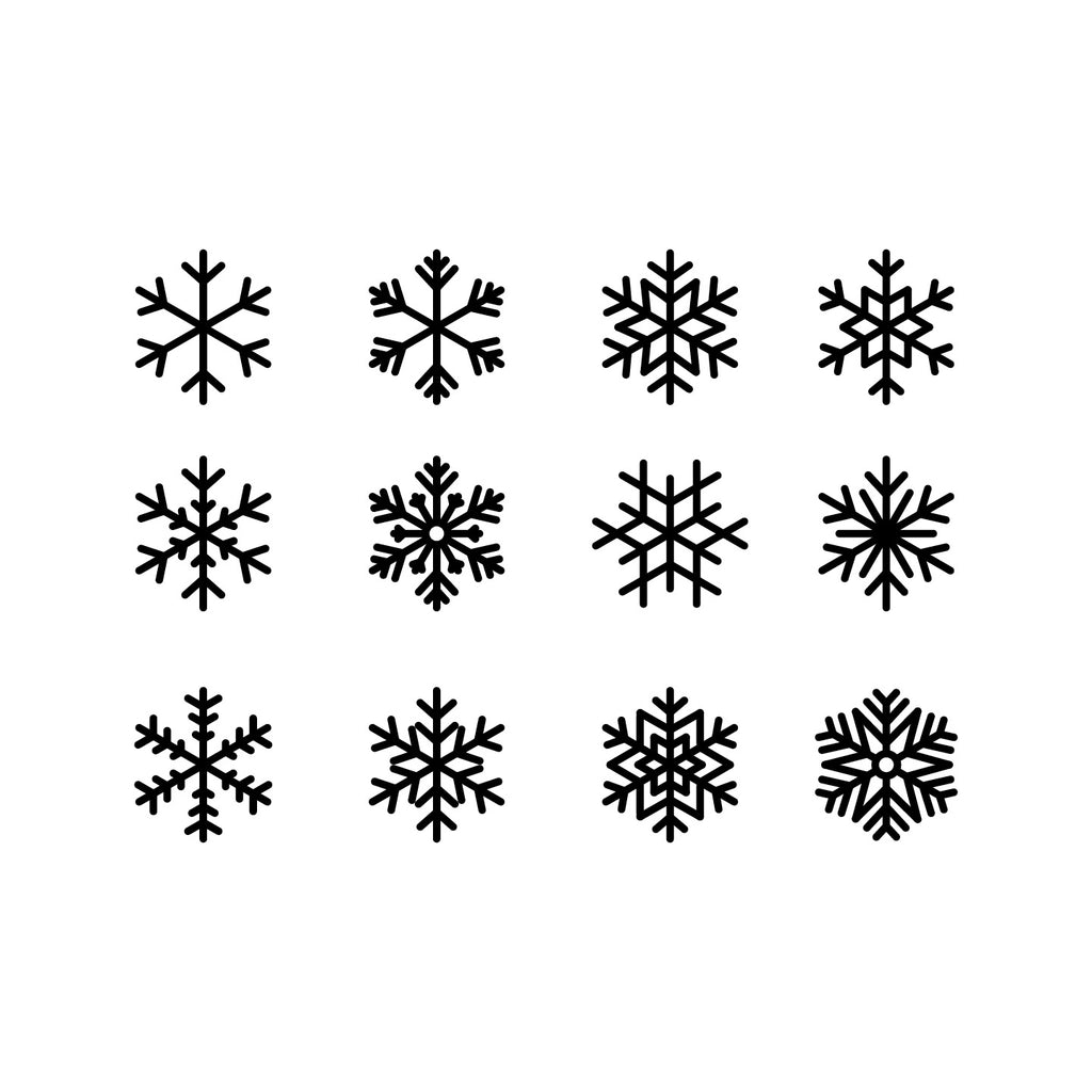 Snowflake Wall Decal Multipack – 24 Removable Vinyl Snowflakes for Holiday & Winter Décor