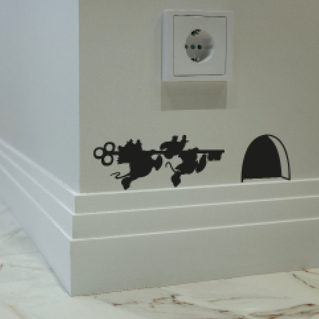 Disney Cinderella Mice & Key Wall Decal – Officially Authorised Mouse Hole Skirting Board Sticker