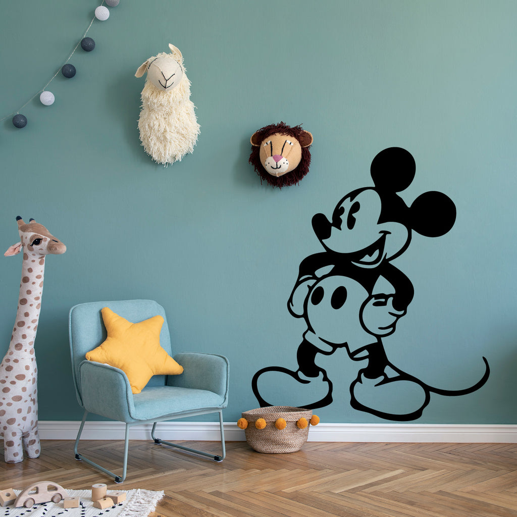 Classic Mickey Mouse Wall Decal – Disney Nursery & Kids Room Vinyl Wall Sticker, Playroom Decor