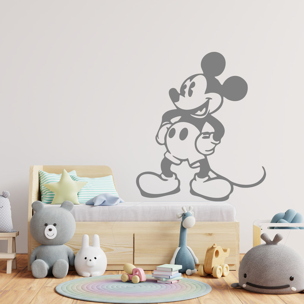 Classic Mickey Mouse Wall Decal – Disney Nursery & Kids Room Vinyl Wall Sticker, Playroom Decor