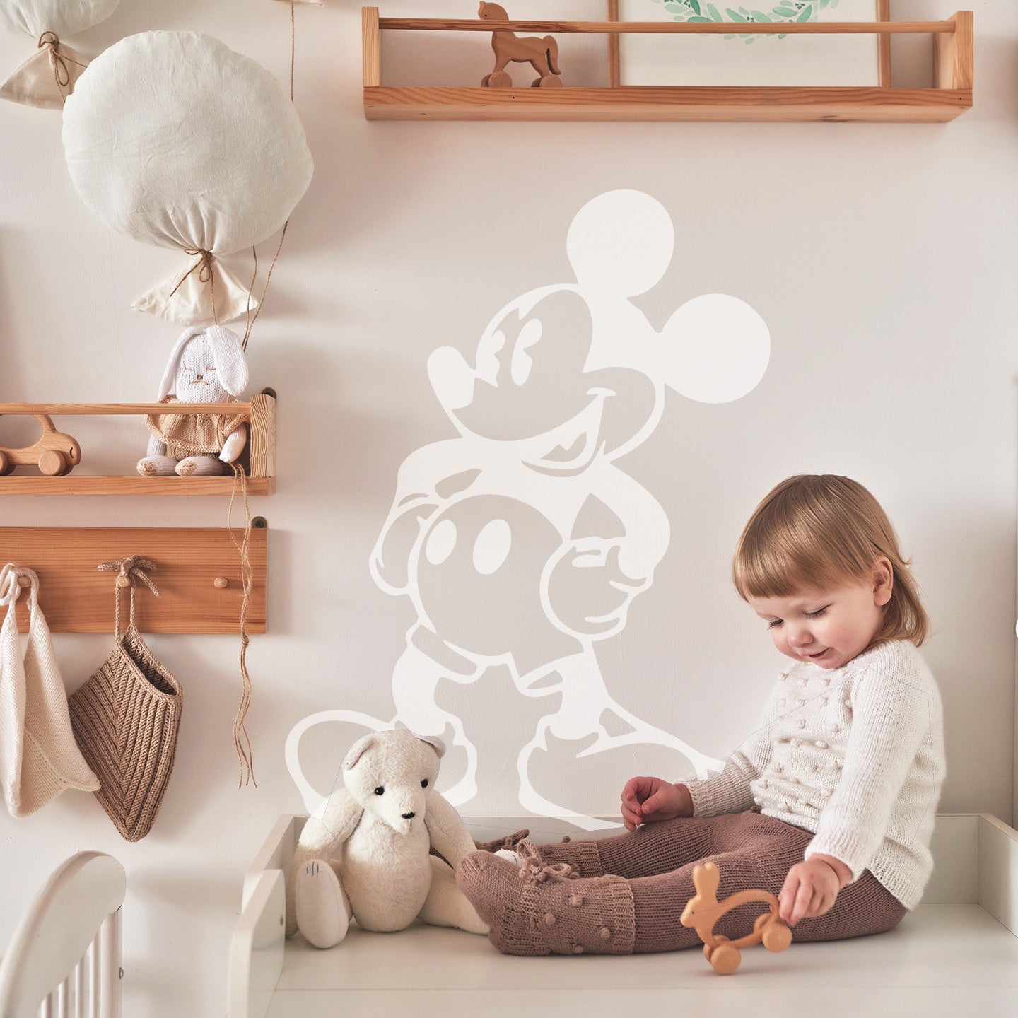 Classic Mickey Mouse Wall Decal – Disney Nursery & Kids Room Vinyl Wall Sticker, Playroom Decor