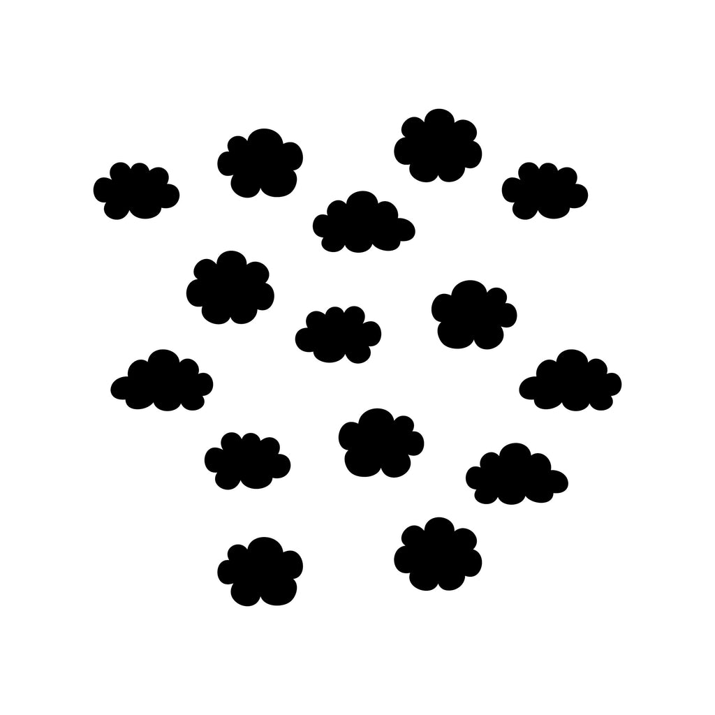 Cloud Vinyl Wall Decal Set – 15-Piece Random Shaped Stickers for Nursery & Kids’ Bedroom Decor