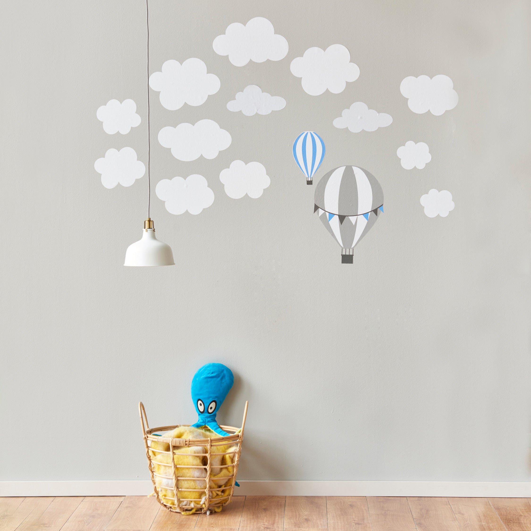 Cloud Vinyl Wall Decal Set – 15-Piece Random Shaped Stickers for Nursery & Kids’ Bedroom Decor