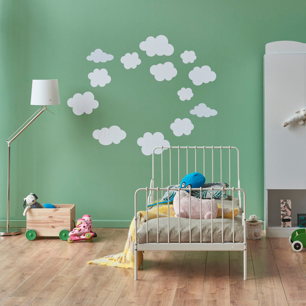 Cloud Vinyl Wall Decal Set – 15-Piece Random Shaped Stickers for Nursery & Kids’ Bedroom Decor