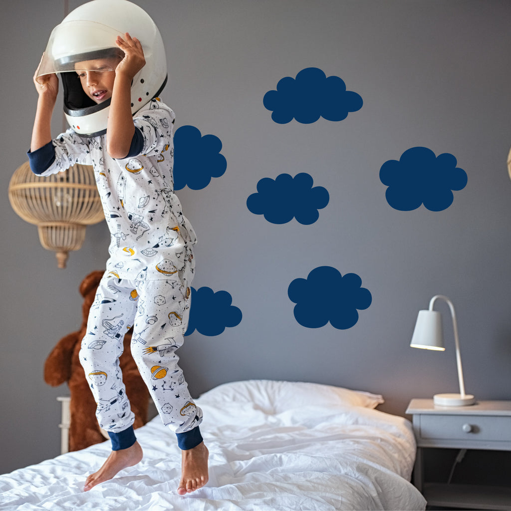 Cloud Vinyl Wall Decal Set – 15-Piece Random Shaped Stickers for Nursery & Kids’ Bedroom Decor